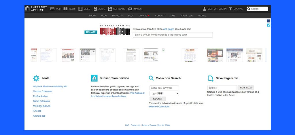 Sử dụng Web Archive